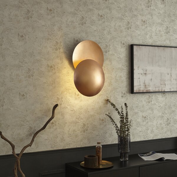 Lampă de perete modernă cupru 34,5 cm 2 lumini - Sunrise