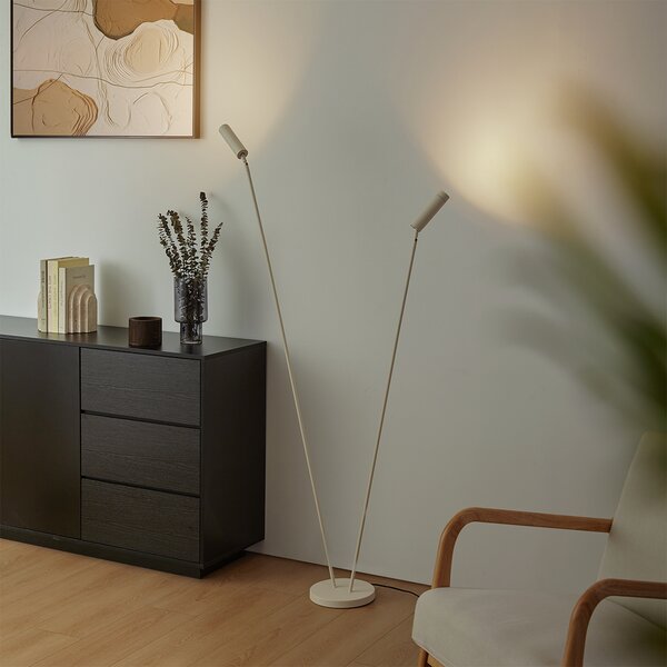 Lampă de podea modernă bej cu 2 lumini GU10 35mm - Thomas
