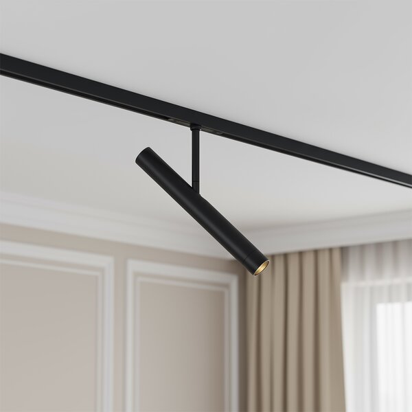 Spot modern negru pentru sistem de șină monofazat - Slimline Avery
