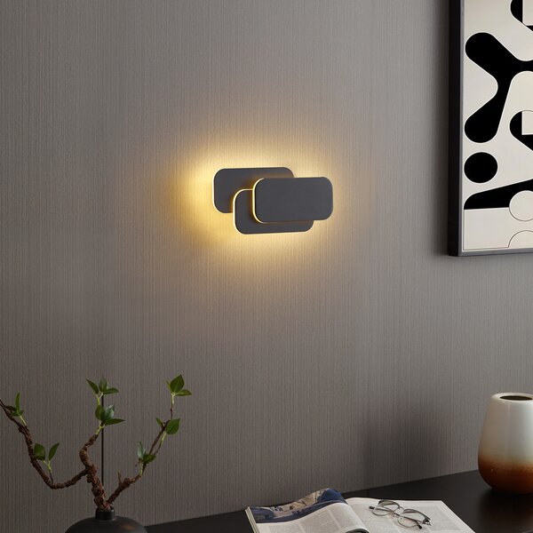 Lampă de perete modernă neagră cu LED inclus, cu 3 trepte de intensitate luminoasă - Dias