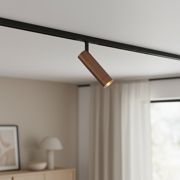 Spot modern bronz închis pentru sistem de șină monofazat GU10 35mm - Slimline Uzzy