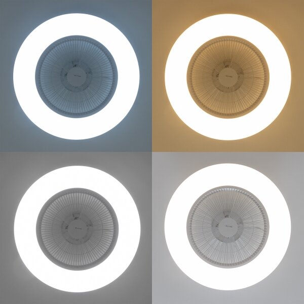 Plafonieră LED dimabilă cu ventilator Brilagi AURA LED/38W/230V alb + telecomandă
