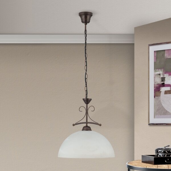 Orion - Lustra pe lanț RULA 1xE27/40W/230V, diametru 35 cm, alb/bronz