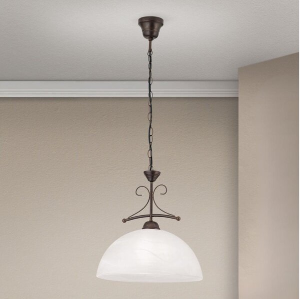 Orion - Lustra pe lanț RULA 1xE27/40W/230V, diametru 35 cm, alb/bronz