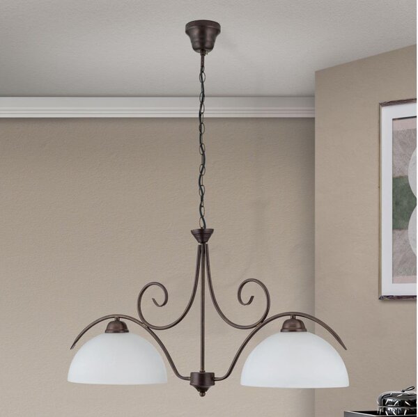 Orion - Lustra suspendată pe lanț RULA 2xE27/40W/230V alb/bronz