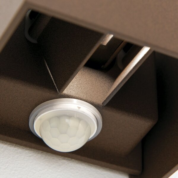 Orion- Aplică de perete LED pentru exterior cu senzor CUBE-S LED/13W/230V IP54 maro