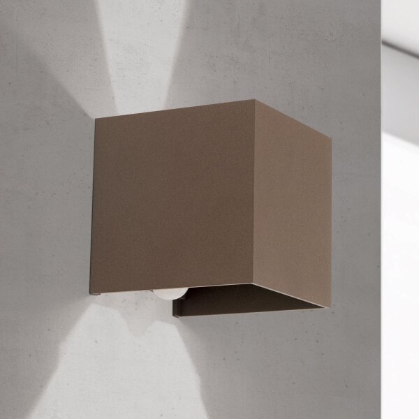 Orion- Aplică de perete LED pentru exterior cu senzor CUBE-S LED/13W/230V IP54 maro