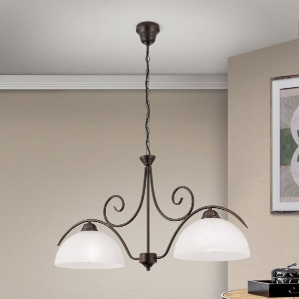 Orion - Lustra suspendată pe lanț RULA 2xE27/40W/230V alb/bronz