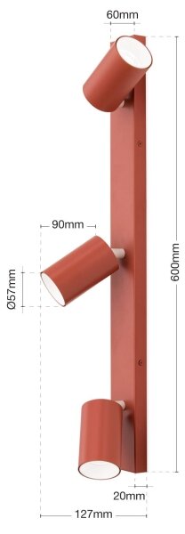 Orion - Corp de iluminat cu spoturi PENN 3xGU10/13W/230V cărămiziu