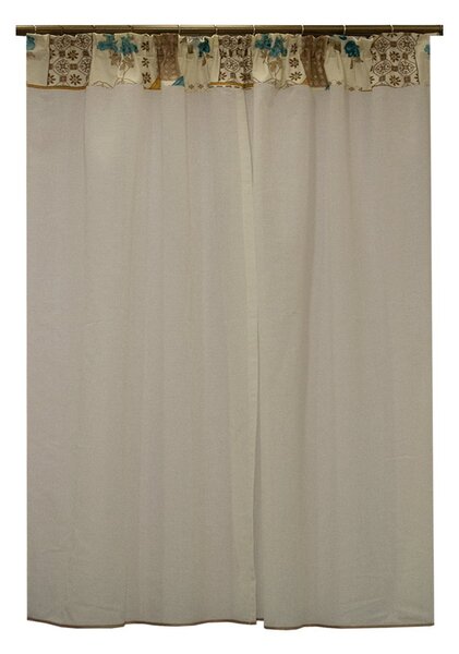 Perdea Velaria in ivoire cu flori, 150x160 cm