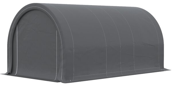 Outsunny Șopron Auto, Cort de Depozitare Portabil de Mare Capacitate cu Ușă, Copertina PE Anti-UV pentru Mașină, Barcă, Motocicletă, 3x5 m, Gri
