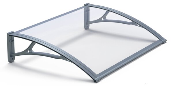 Copertină PRO 150x100 cm din aluminiu și plexiglas – Gri/Transparent