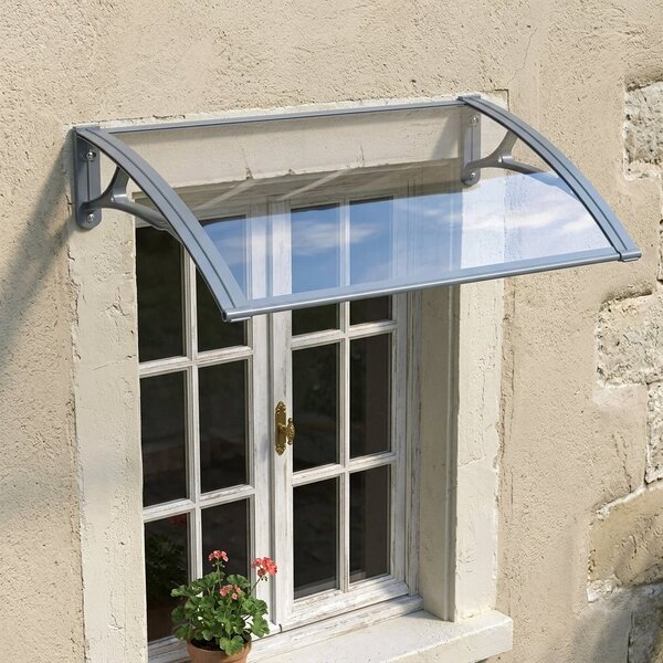 Copertină PRO 150x100 cm din aluminiu și plexiglas – Gri/Transparent