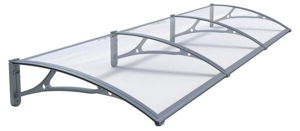 Copertină PRO 240x150 cm din aluminiu și plexiglas – Gri/Transparent