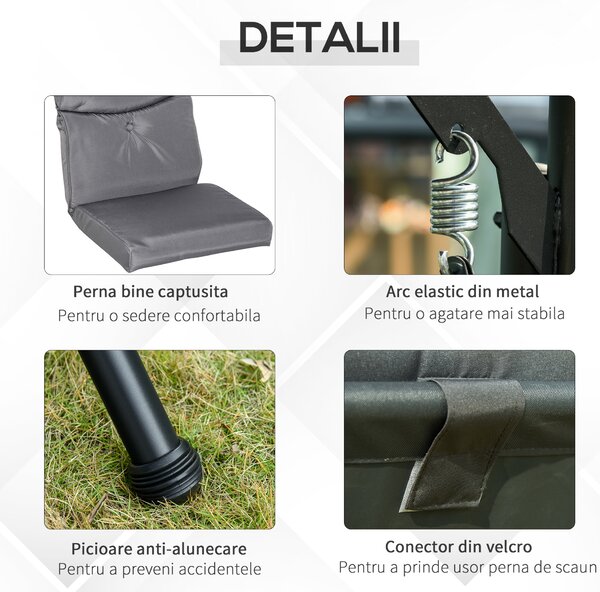 Outsunny Balansoar cu 3 scaune de gradina sau balcon cu acoperis si 2 mese de cafea | Aosom Romania