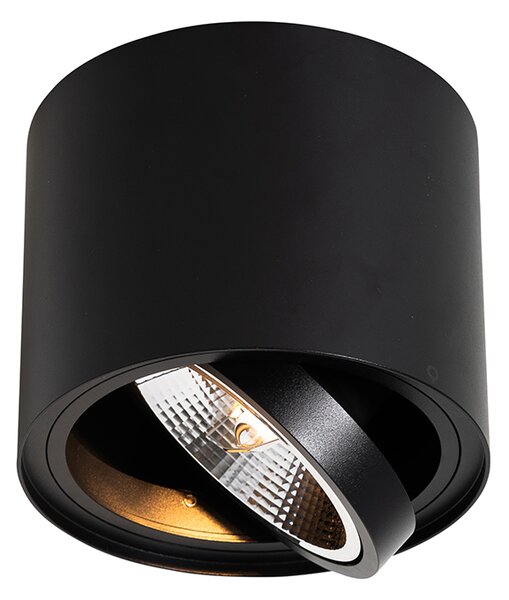 Set de 4 spoturi moderne negre de tavan pivotante și înclinabile AR111 - Rondoo Up