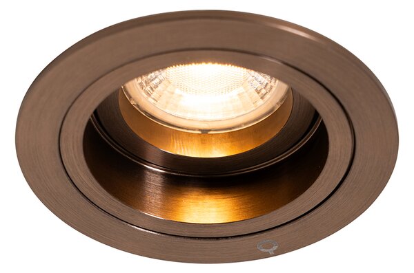 Spot încastrat inteligent bronz închis rotund înclinabil și rotativ, inclusiv Wifi GU10 50mm - Chuck