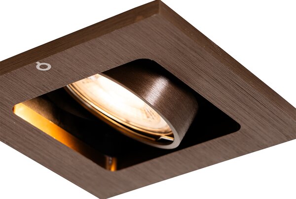Set de 6 spoturi încastrate moderne bronz închis reglabile - Qure