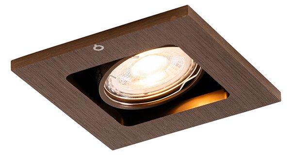 Set de 6 spoturi încastrate moderne bronz închis reglabile - Qure