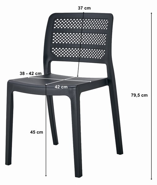 Scaun plastic negru PAGI