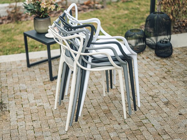 Set 4 scaune din plastic KATO, alb