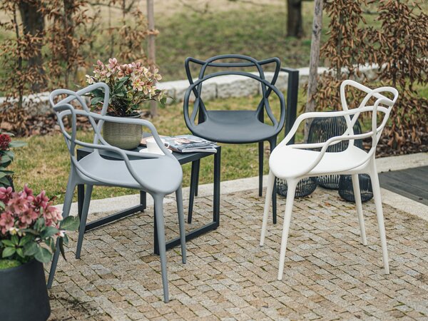 Set 4 scaune din plastic KATO, alb