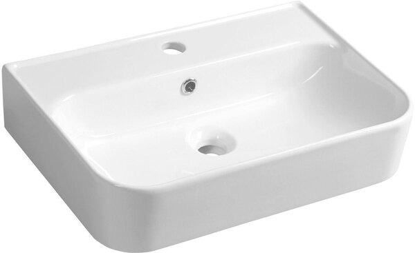 Isvea Sistema lavoar 55x38 cm dreptunghiular clasică-de blat alb luciu 10PL53055