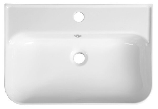 Isvea Sistema lavoar 55x38 cm dreptunghiular clasică-de blat alb luciu 10PL53055