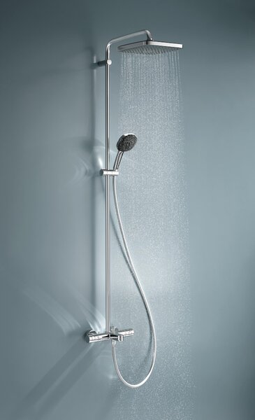 Grohe Vitalio Comfort set cadă și duș perete cu termostat cu duș de ploaie StarLight Chrome 26984001