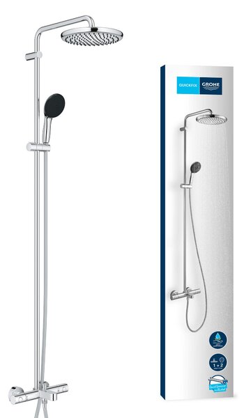 Grohe Vitalio Start System set cadă și duș perete cu termostat cu duș de ploaie crom 26988001