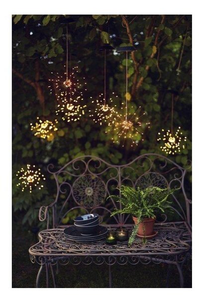 Decorațiune solară LED suspendată cu diode albe Star Trading Firework, înălțime 50 cm