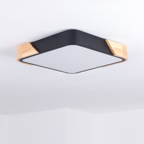 Plafonieră LED PILANA Brilagi LED/24W/230V stejar/negru 32x32 cm