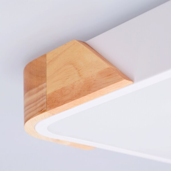 Brilagi - Plafonieră LED PILANA LED/24W/230V, stejar/alb, 32 x 32 cm