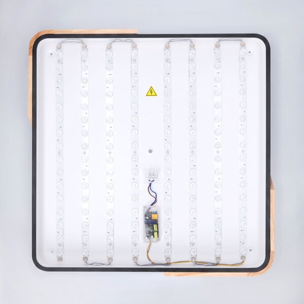 Brilagi - Lampă LED dimabilă PILANA LED/60W/230V stejar/negru 56x56 cm + telecomandă