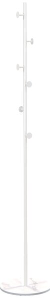 HOMCOM Cuier Vertical Autoportant cu 6 Cârlige Disc și Bază din Ardezie, Ø32x171 cm, Alb Elegant pentru Organizare | Aosom România