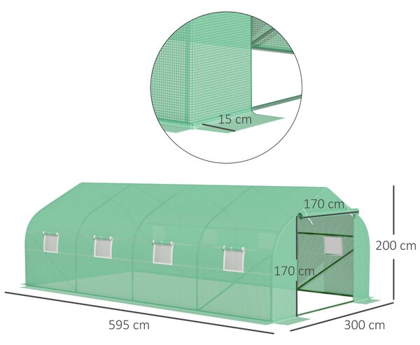 Outsunny Sera Gradina Verde Pentru Legume 6x3x2 | Aosom Romania