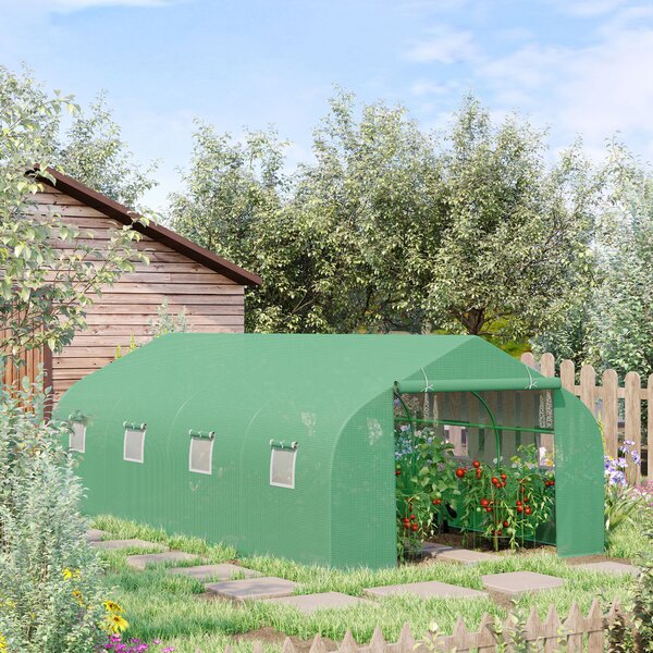 Outsunny Sera Gradina Verde Pentru Legume 6x3x2 | Aosom Romania