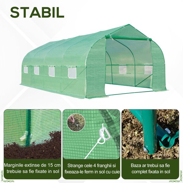 Outsunny Sera Gradina Verde Pentru Legume 6x3x2 | Aosom Romania
