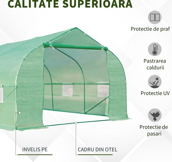 Outsunny Sera Gradina Verde Pentru Legume 6x3x2 | Aosom Romania