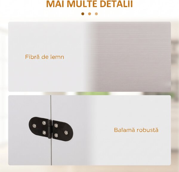 HOMCOM Masă Pliabilă Bucătărie Prânz Lemn Melamină Ușor de Curățat Design Compact Alb | Aosom Romania