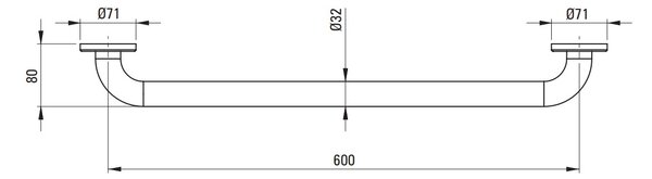Deante Deante, suport de perete 60 cm, crom, DEA-NIL_041C