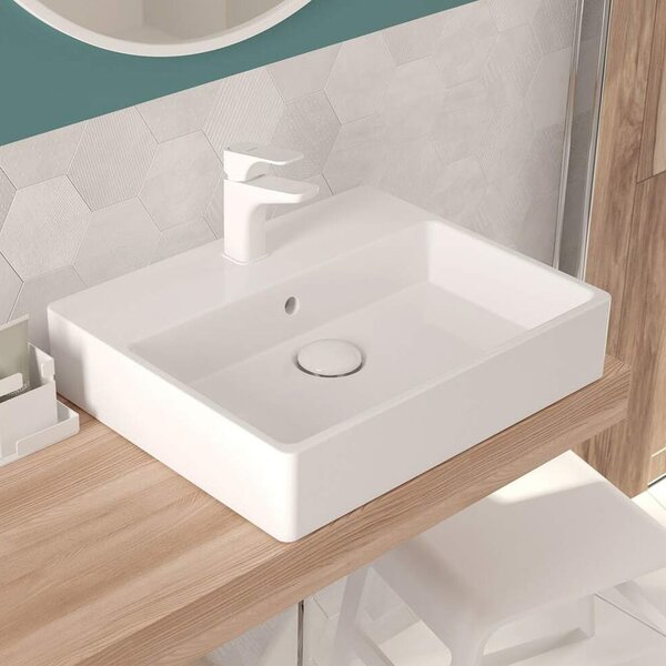 Deante Temisto lavoar 60x50 cm dreptunghiular de blat alb luciu CDT_6U6S