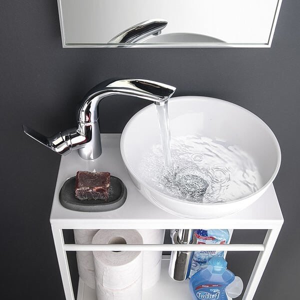 Sapho Small lavoar 28x28 cm rotund de blat alb luciu AR499