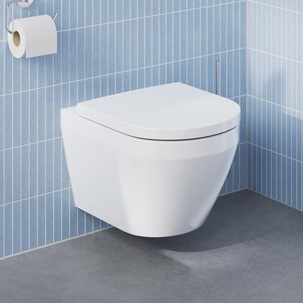 Grohe Euro Ceramic vas wc cu capac soft-close agăţat fără margine cu spălare turbionară alb lucios 102510SH00