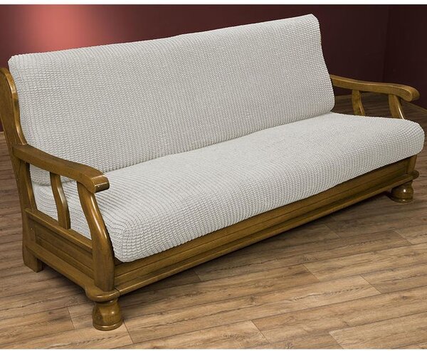 Huse care se întind foarte bine GLAMOUR smântânii 2fotoliu cu manere de lemn (l. 140 - 170 cm)