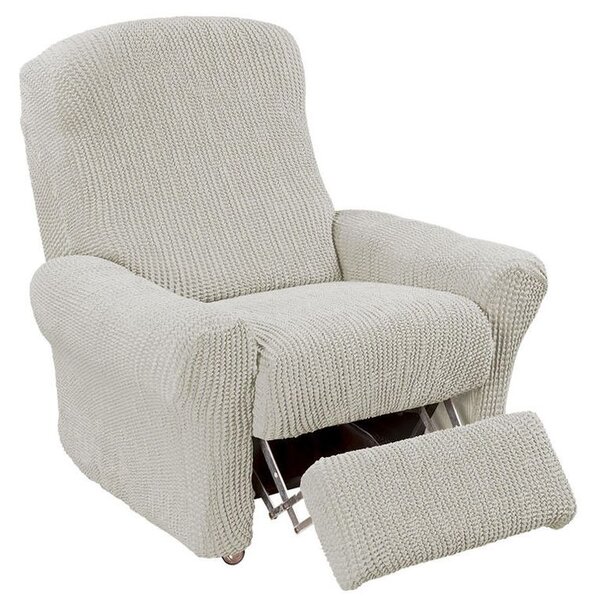 Huse care se întind foarte bine GLAMOUR smântânii 2fotoliu cu manere de lemn (l. 140 - 170 cm)