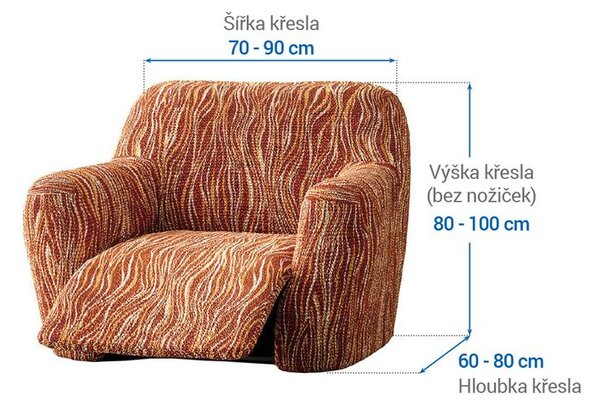 Huse bielastice UNIVERSO NOU dungi cărămizii fotoliu de relaxare (l. 70 - 90 cm)
