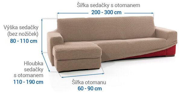 Huse care se întind foarte bine NIAGARA alunei canapea cu otoman stânga (l. 200 - 300 cm)