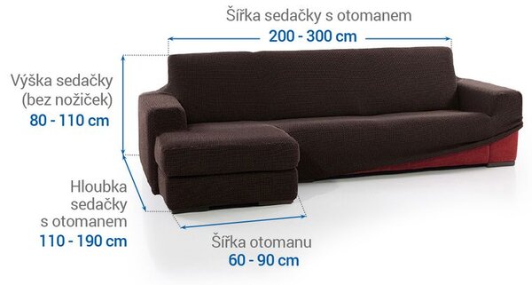 Huse care se întind foarte bine NIAGARA ciocolatei canapea cu otoman stânga (l. 200 - 300 cm)