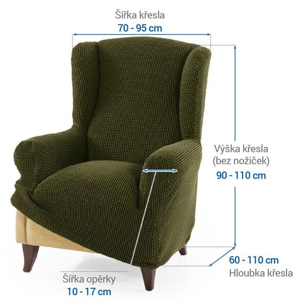 Huse care se întind foarte bine NIAGARA verzi fotoliu clasic (l. 70 - 95 cm)